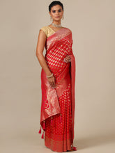 Vibrant Rani Red Dola Silk Saree - House of Surya